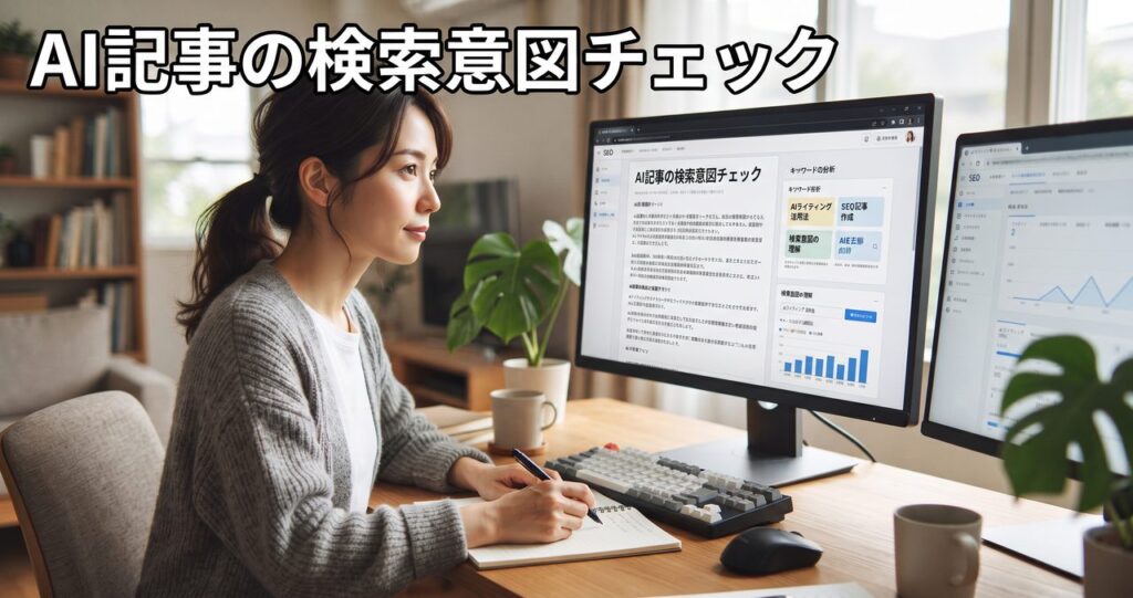 AIに書かせた記事の検索意図のズレをチェックする記事のアイキャッチ画像
